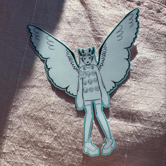 sketchy angel sticker
