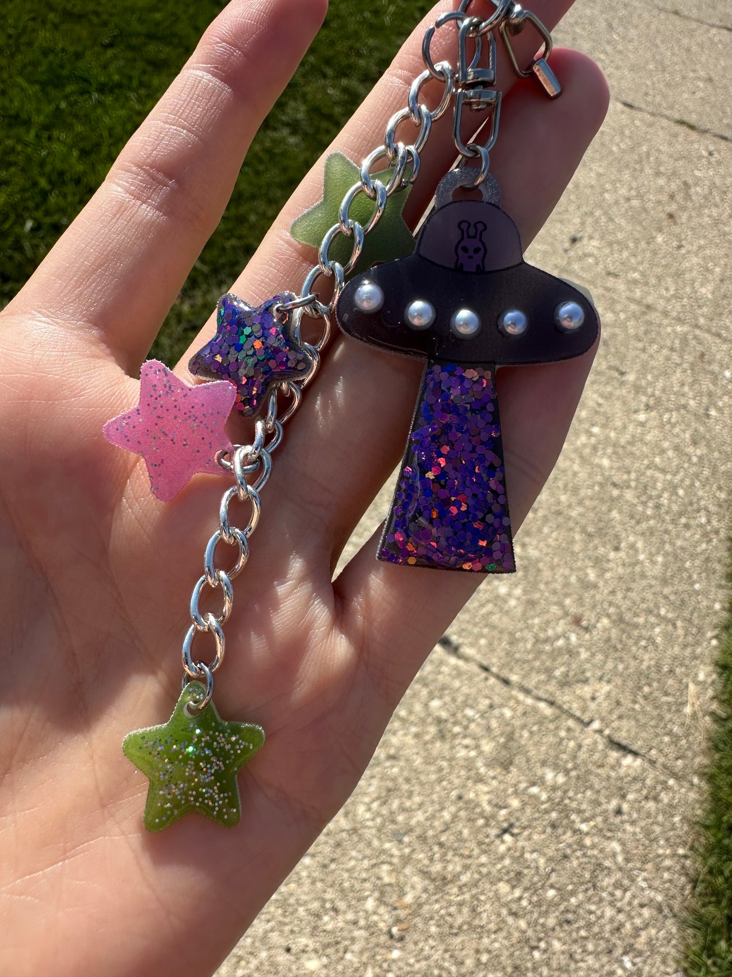 Cosmic Orchid UFO keychain