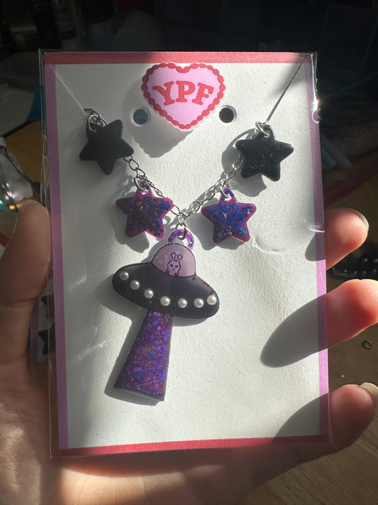 Black Star UFO Necklace