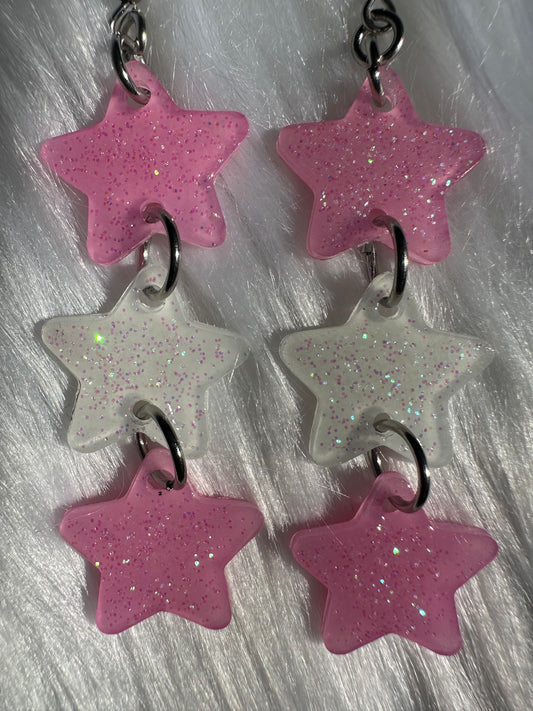 Sugar Cookie Pink Star Earrings