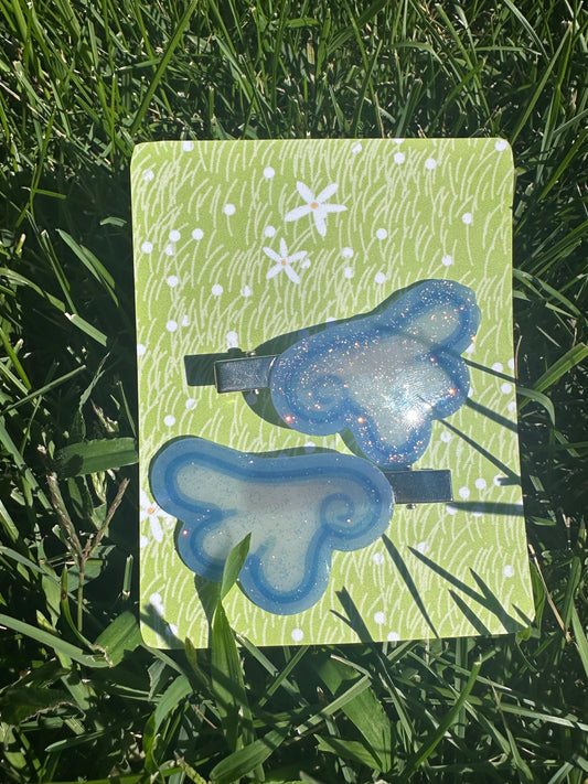 angel wing hair clip set