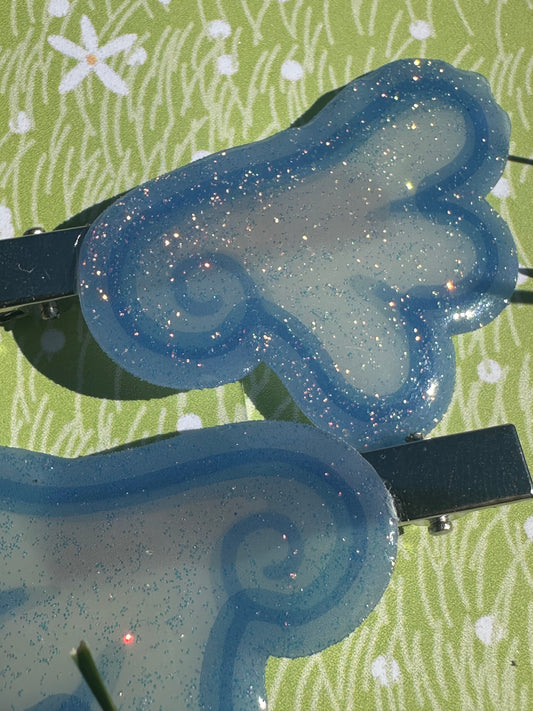 angel wing hair clip set