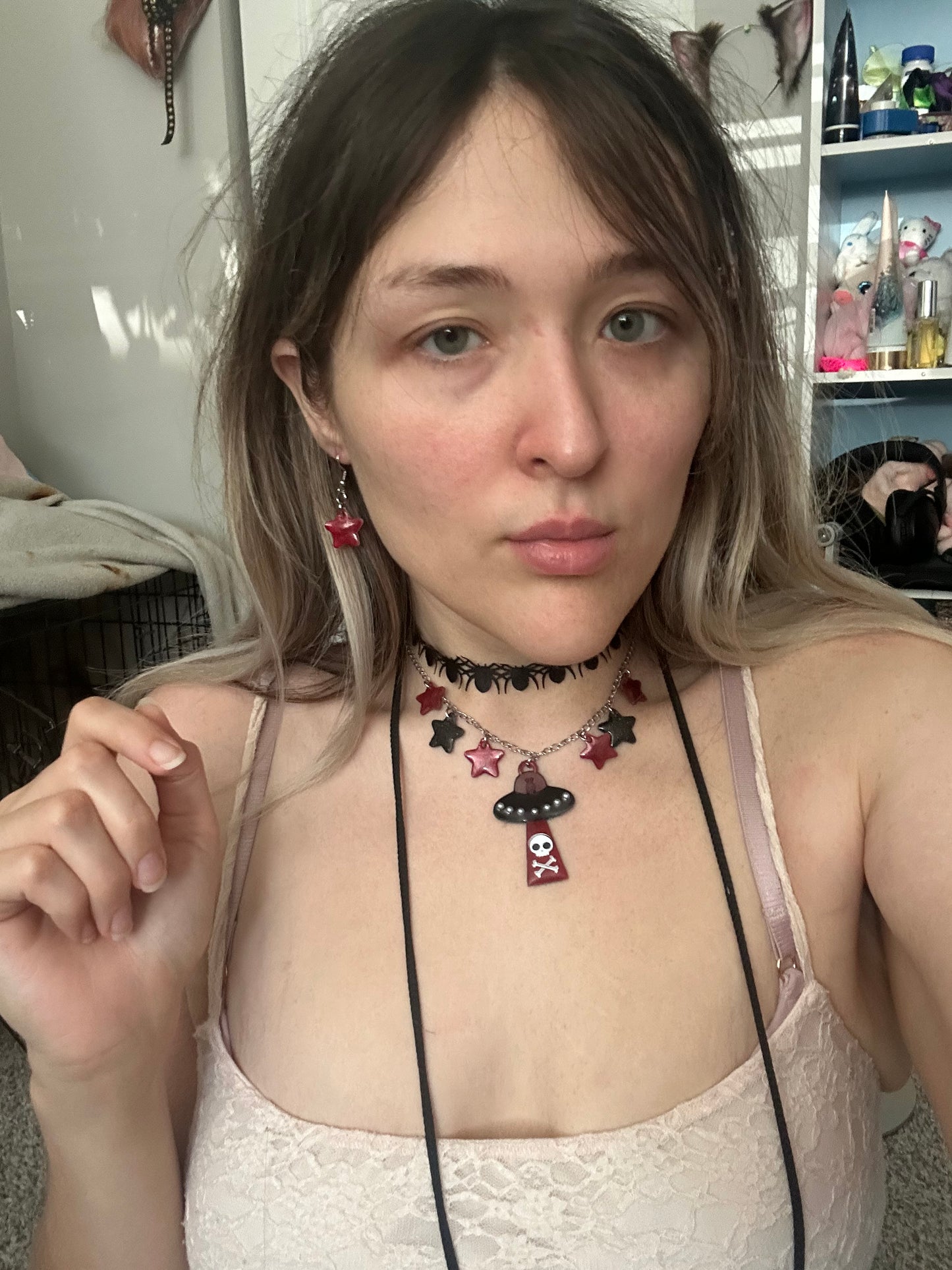 Red Star UFO Necklace