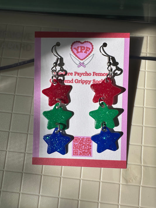 RGB star earrings