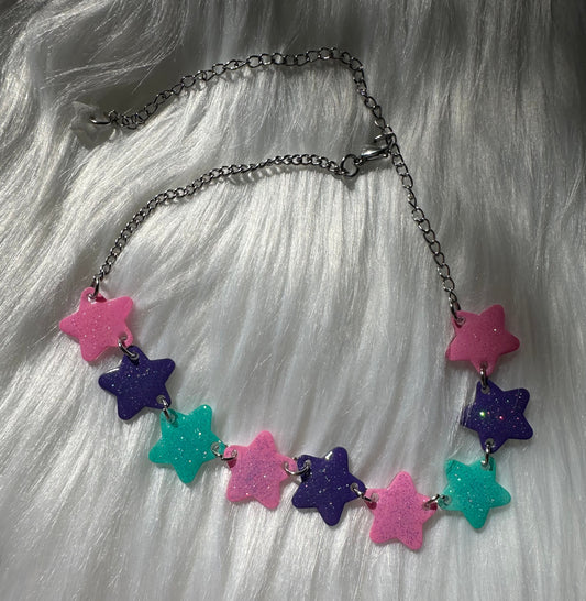 pastel star choker necklace