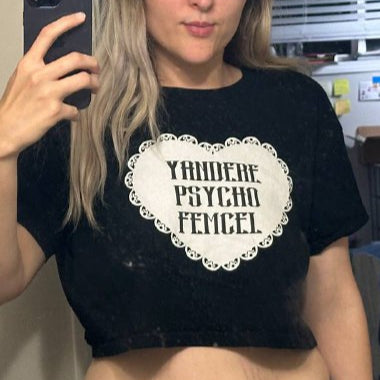 Yandere Psycho Femcel Girlfriend Grippy Sock Jail crop top
