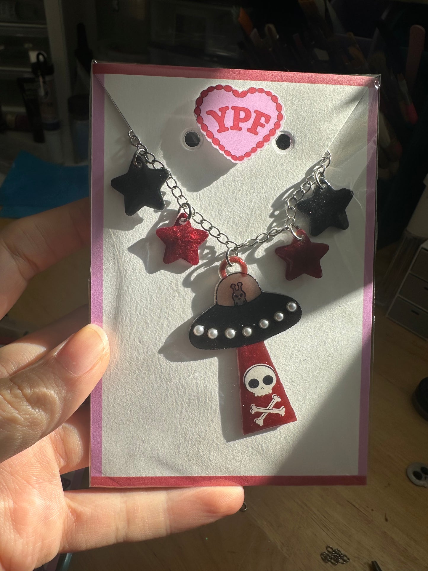 Red Star UFO Necklace