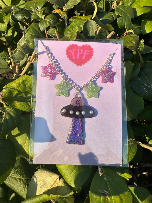 Cosmic Orchid UFO Necklace [DISCOUNT]