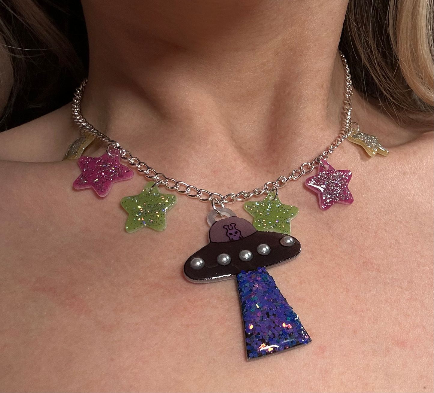 Cosmic Orchid UFO Necklace [DISCOUNT]