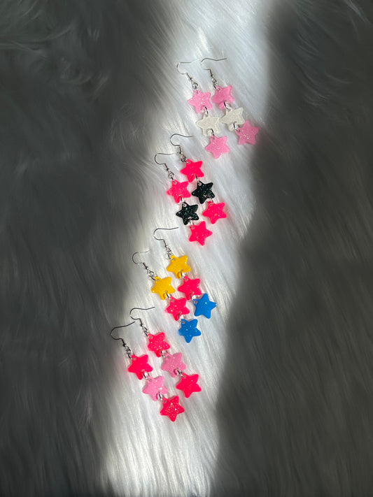 Black Orchid Star Earrings