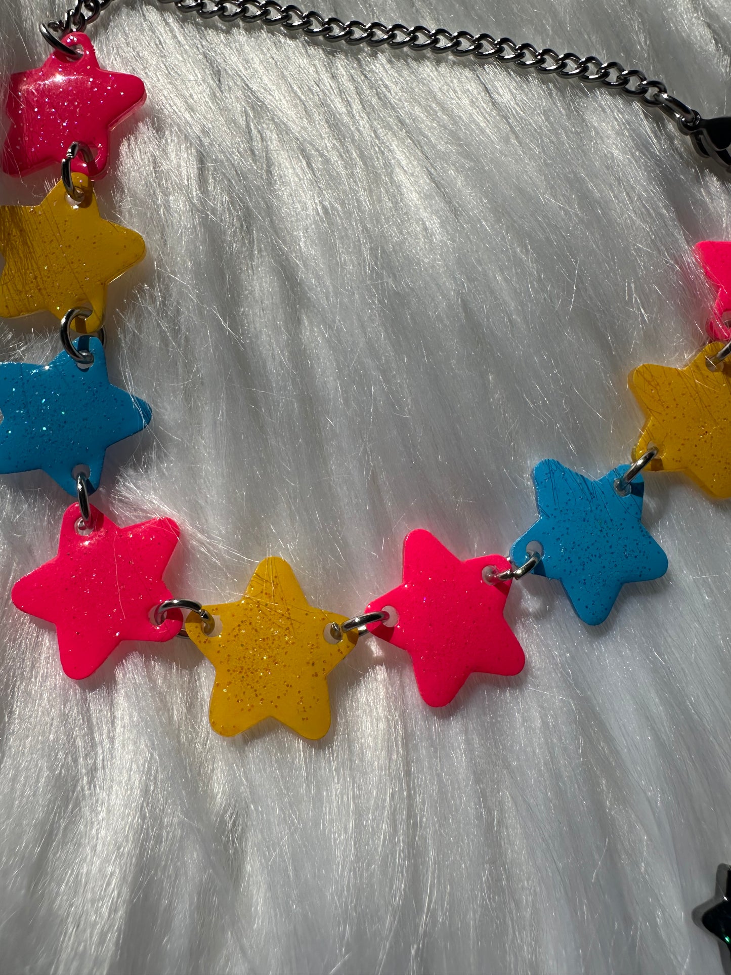 CMY colorful star choker necklace