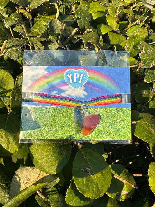 rainbow butterfly necklace :3