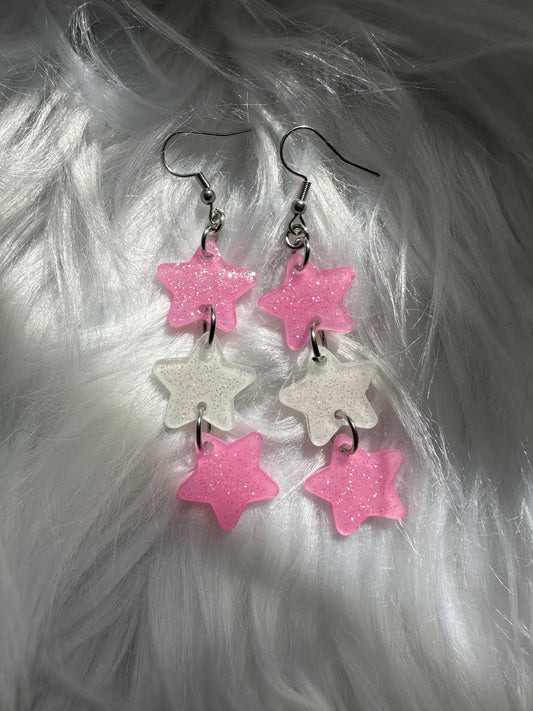 Sugar Cookie Pink Star Earrings