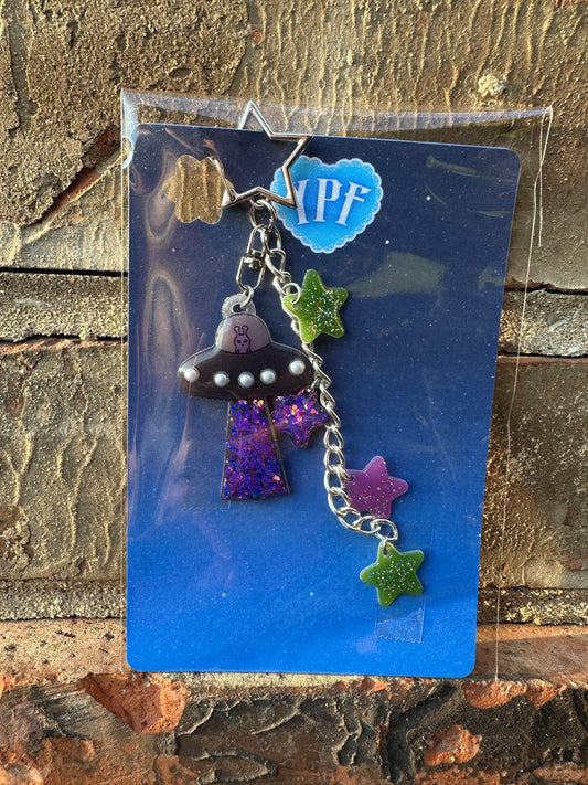 Cosmic Orchid UFO keychain