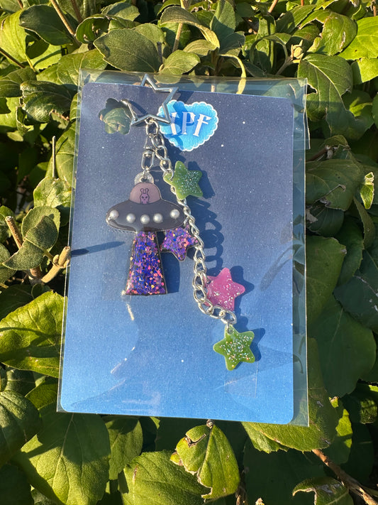 Cosmic Orchid UFO keychain