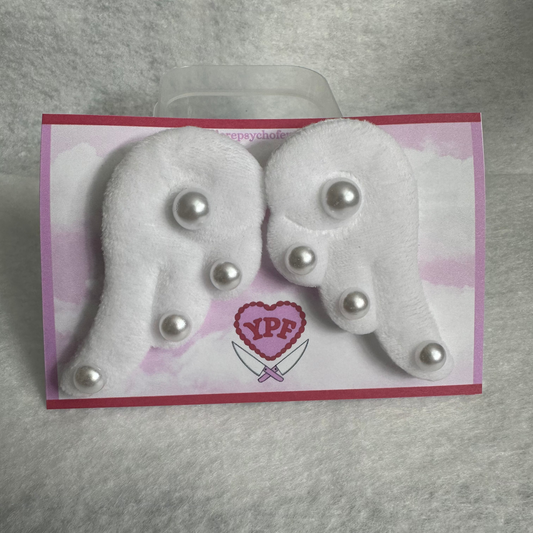 Pearl Accented Angel Wing hairclips