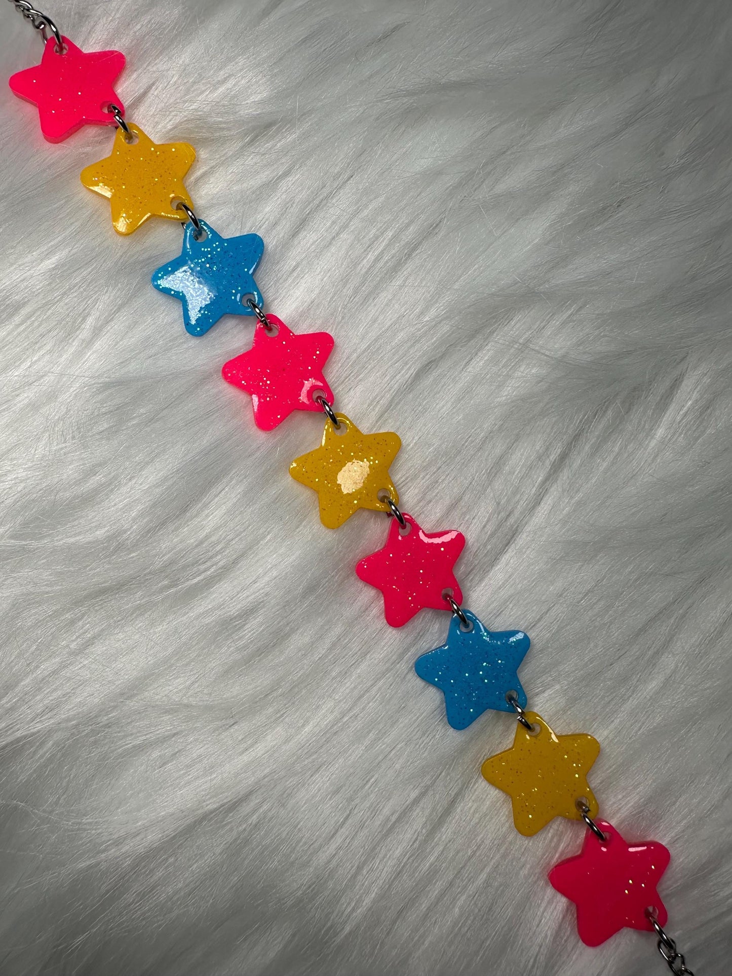 CMY colorful star choker necklace