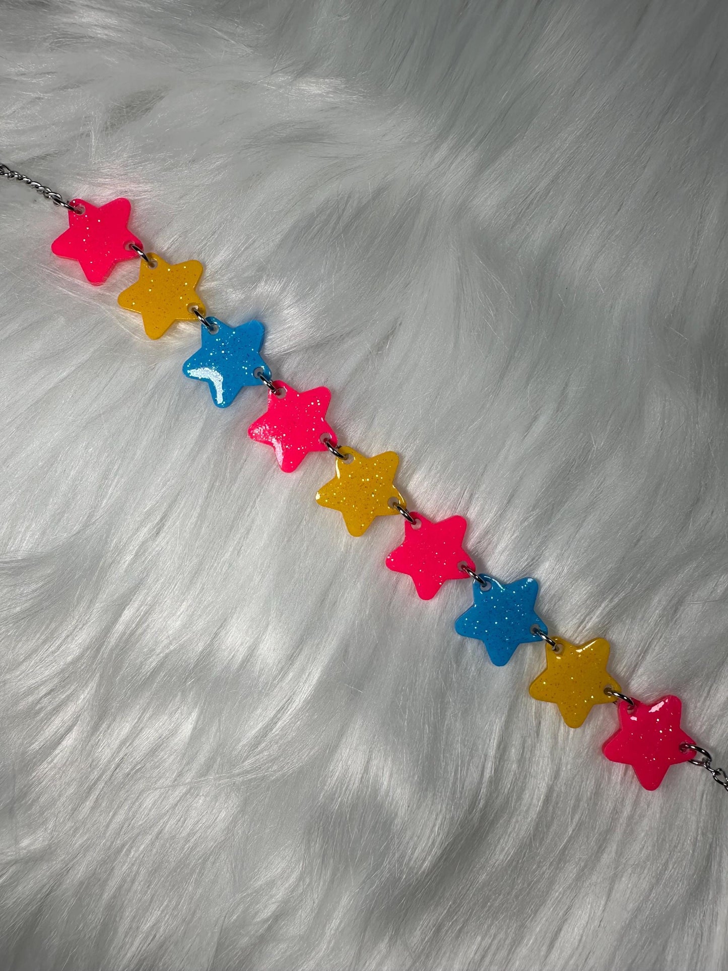 CMY colorful star choker necklace