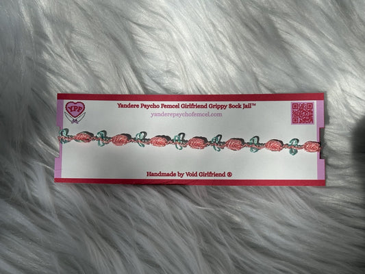 Pink Rose Dainty Ribbon Choker